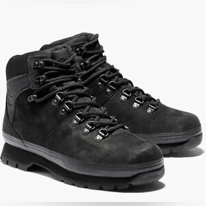 Womens Timberland Euro Waterproof Hiker Boot Black Mono Size 8.5 Like New